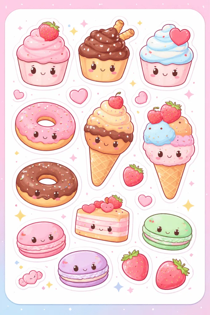Cute Sticker Sheets Free Printable - Adorable - Design 4