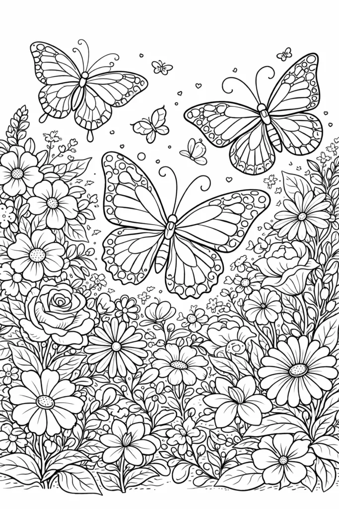 Butterfly Coloring Pages Free Printable - Creative Kids - Design 3