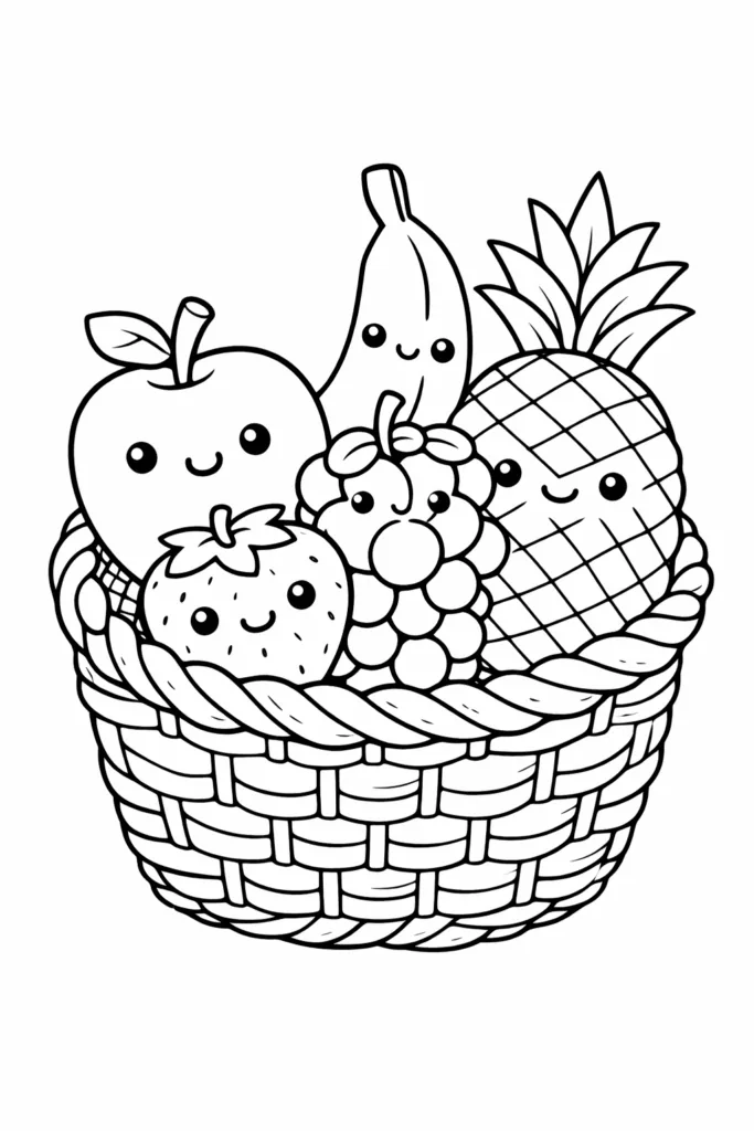 Fruits Coloring Pages Free Printable for Kids - Learning - Design 7