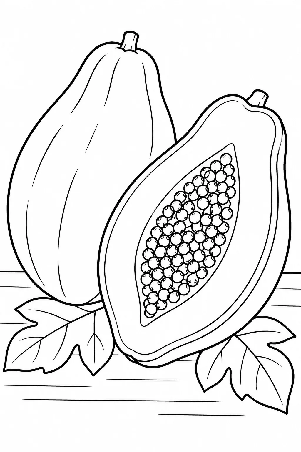 Papaya Coloring Pages Free Printable - Design 5