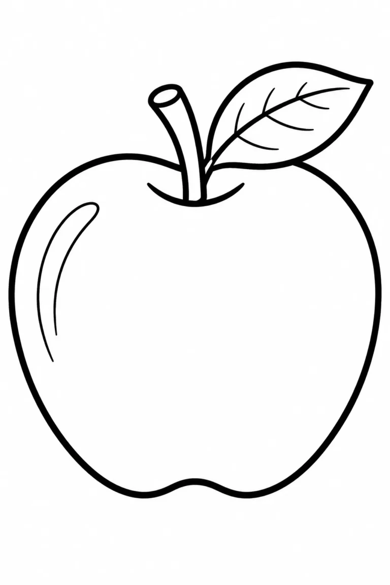 5 Apple coloring pages free printable