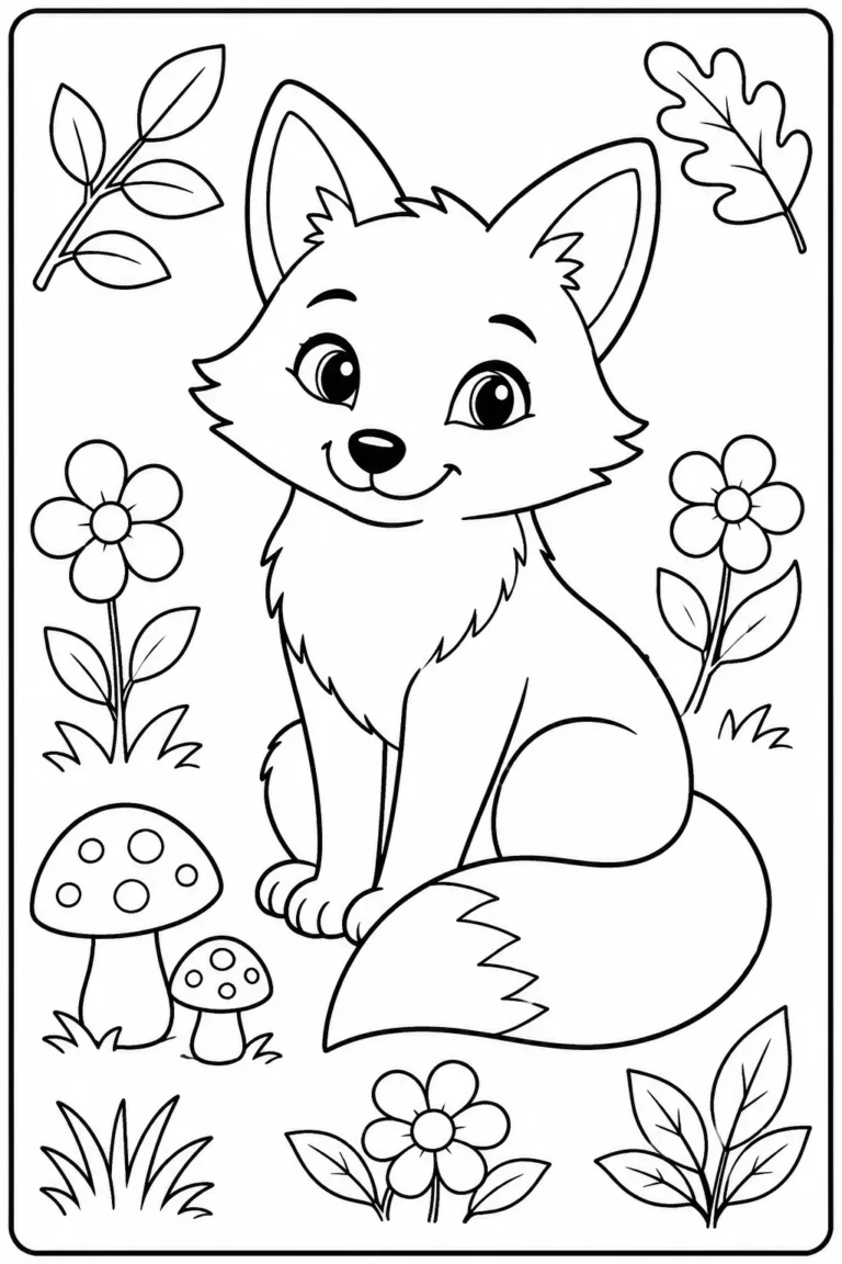 5 Fox coloring pages free printable
