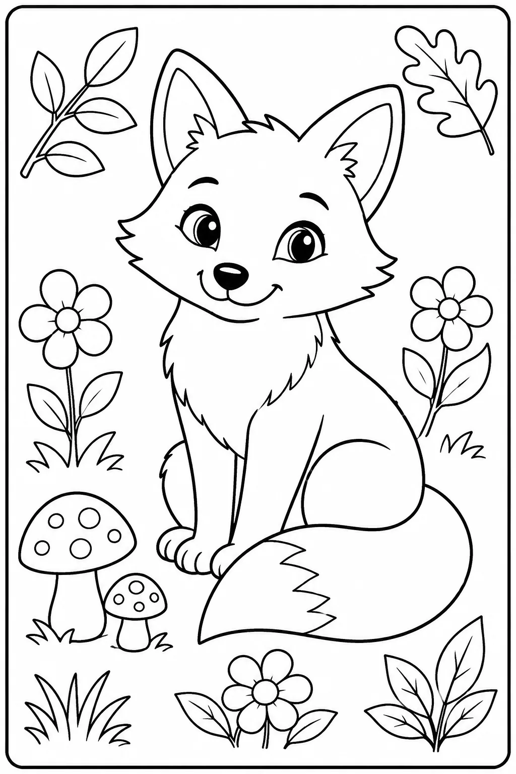 Fox Coloring Pages Free Printable - Woodland Animal Fun - Design 5