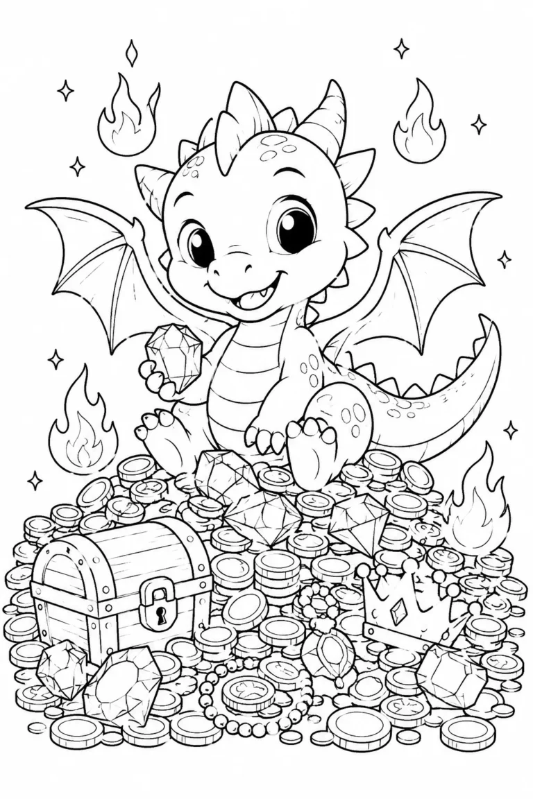 cute baby dragon coloring pages free printable
