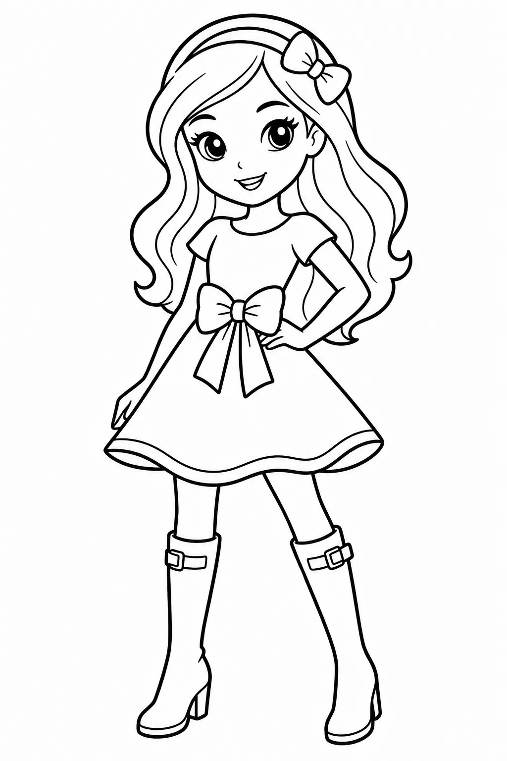 Fashion Girl Coloring Pages Free Printable - Creative Fun - Design 5