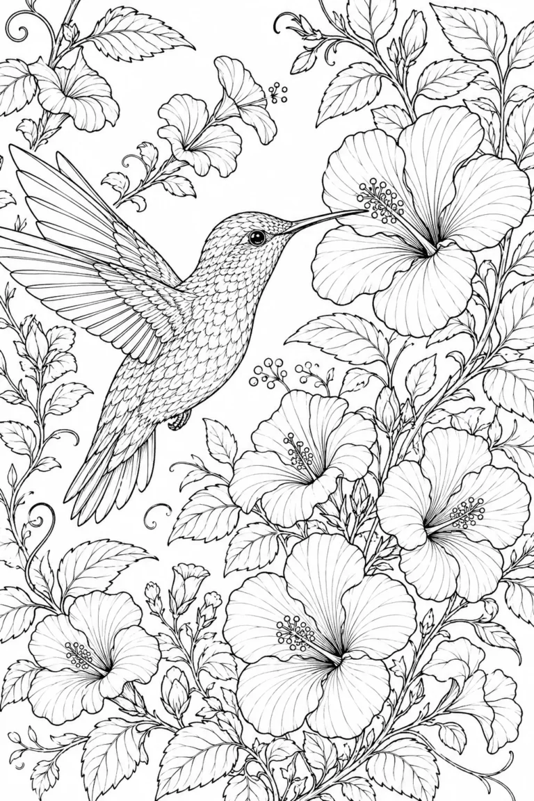 beautiful hummingbird coloring pages free printable