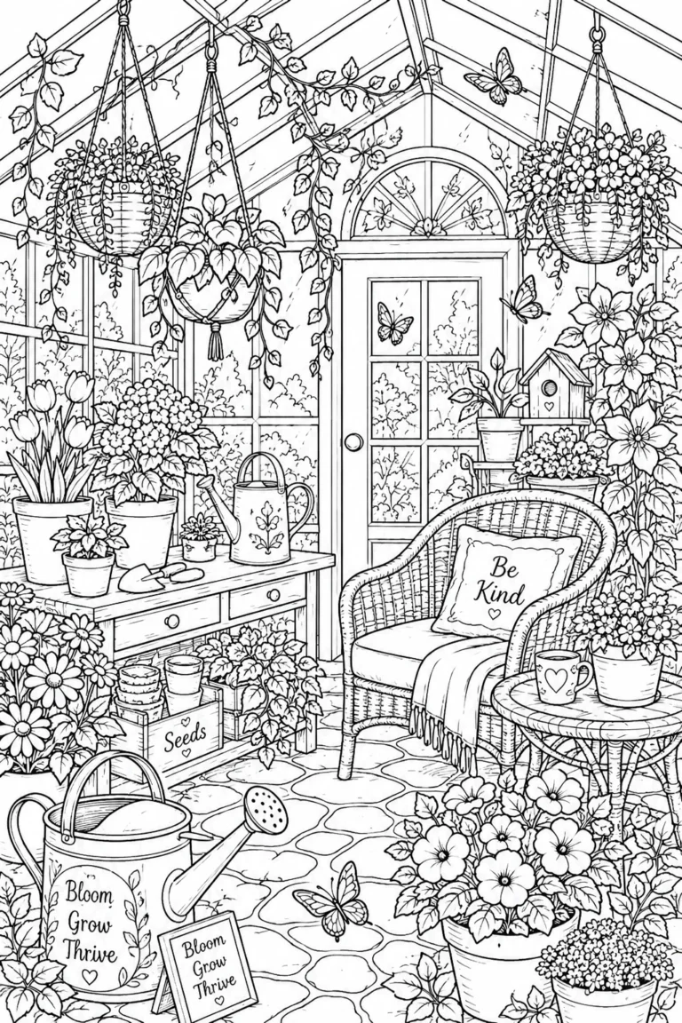 greenhouse coloring pages