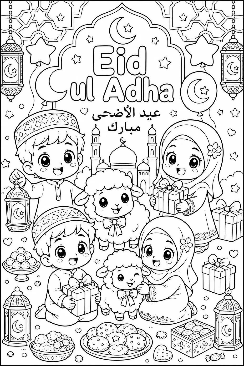 Eid ul Adha Coloring Pages Free Printable - Design 5