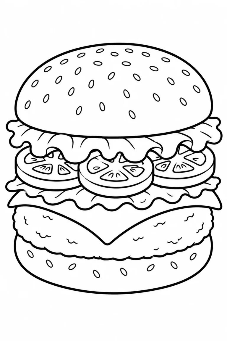 Burger coloring pages free printable