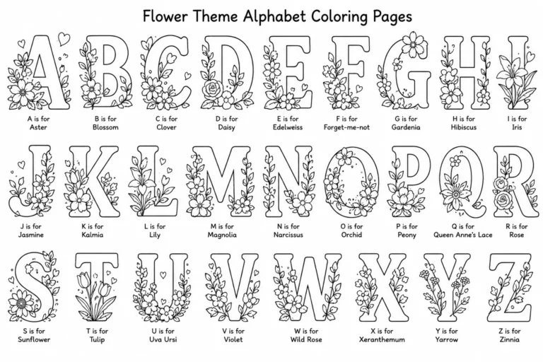 alphabet coloring pages
