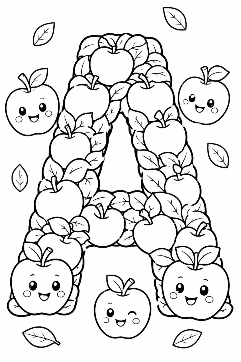 alphabet letter A coloring pages free printable
