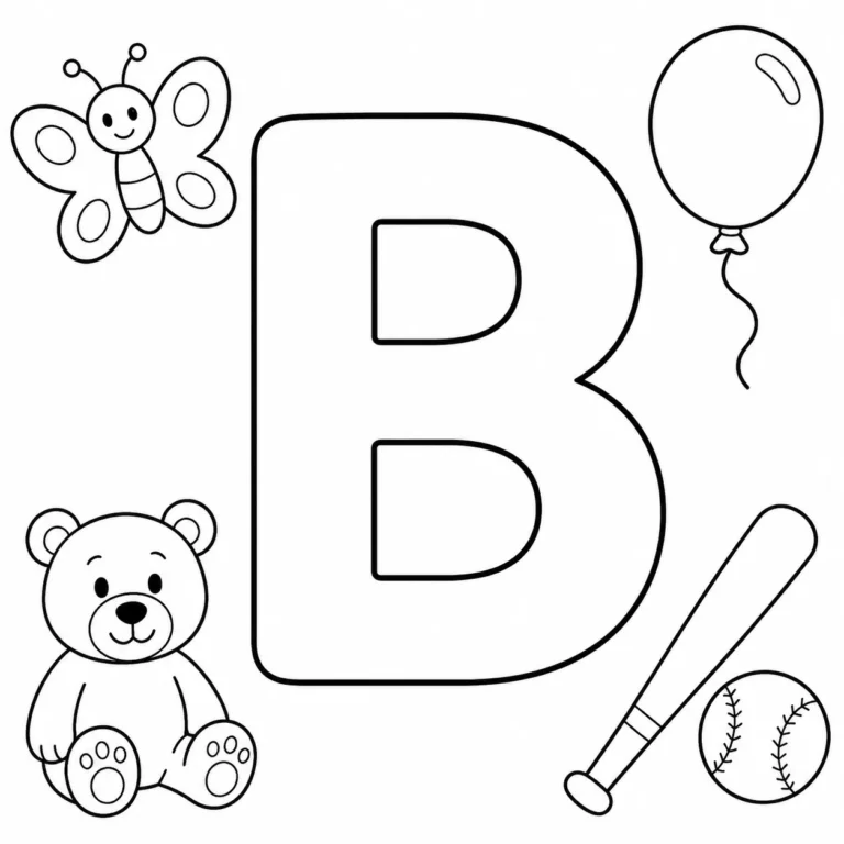 5 Alphabet Letter B coloring pages