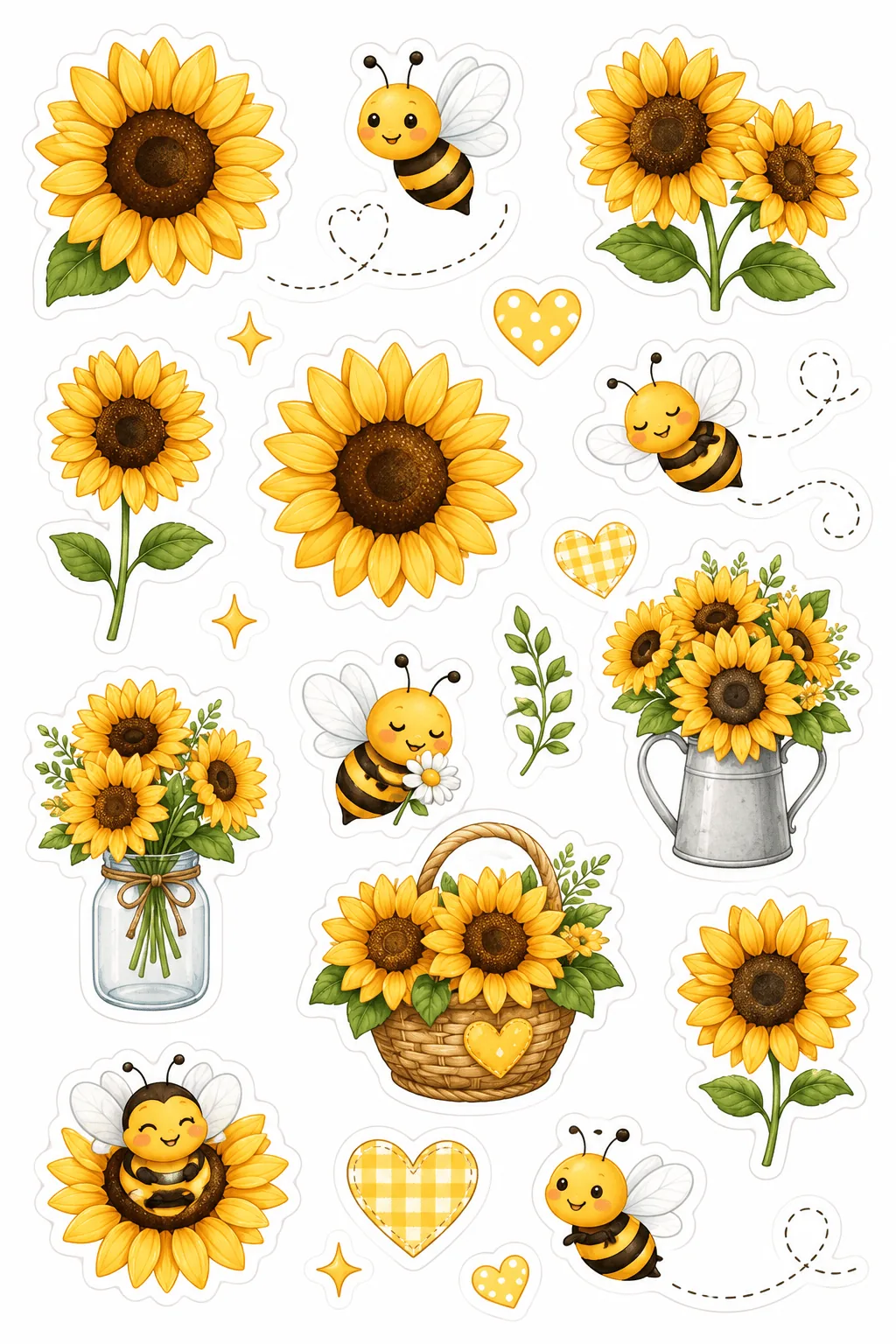 Cute Doodle Kawaii Stickers Free Printable - Sticker Sheets - Design 4