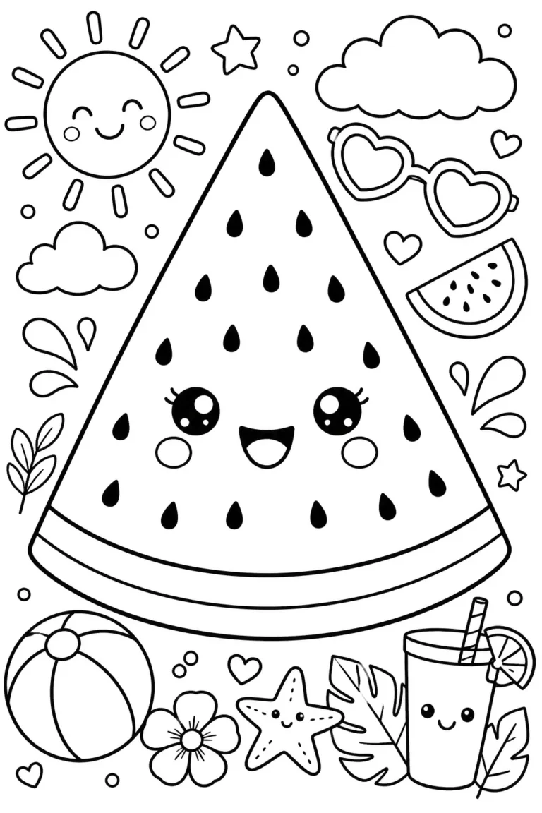 watermelon coloring pages free printable