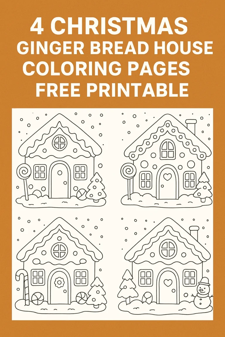 🎄 Christmas Ginger Bread House Coloring Pages Free Printable