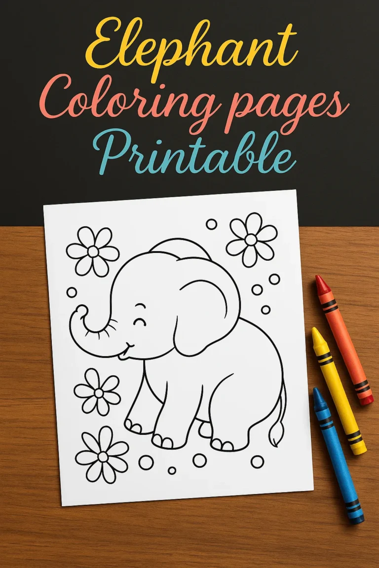 Elephant Coloring Pages Printable for Kids – Perfect