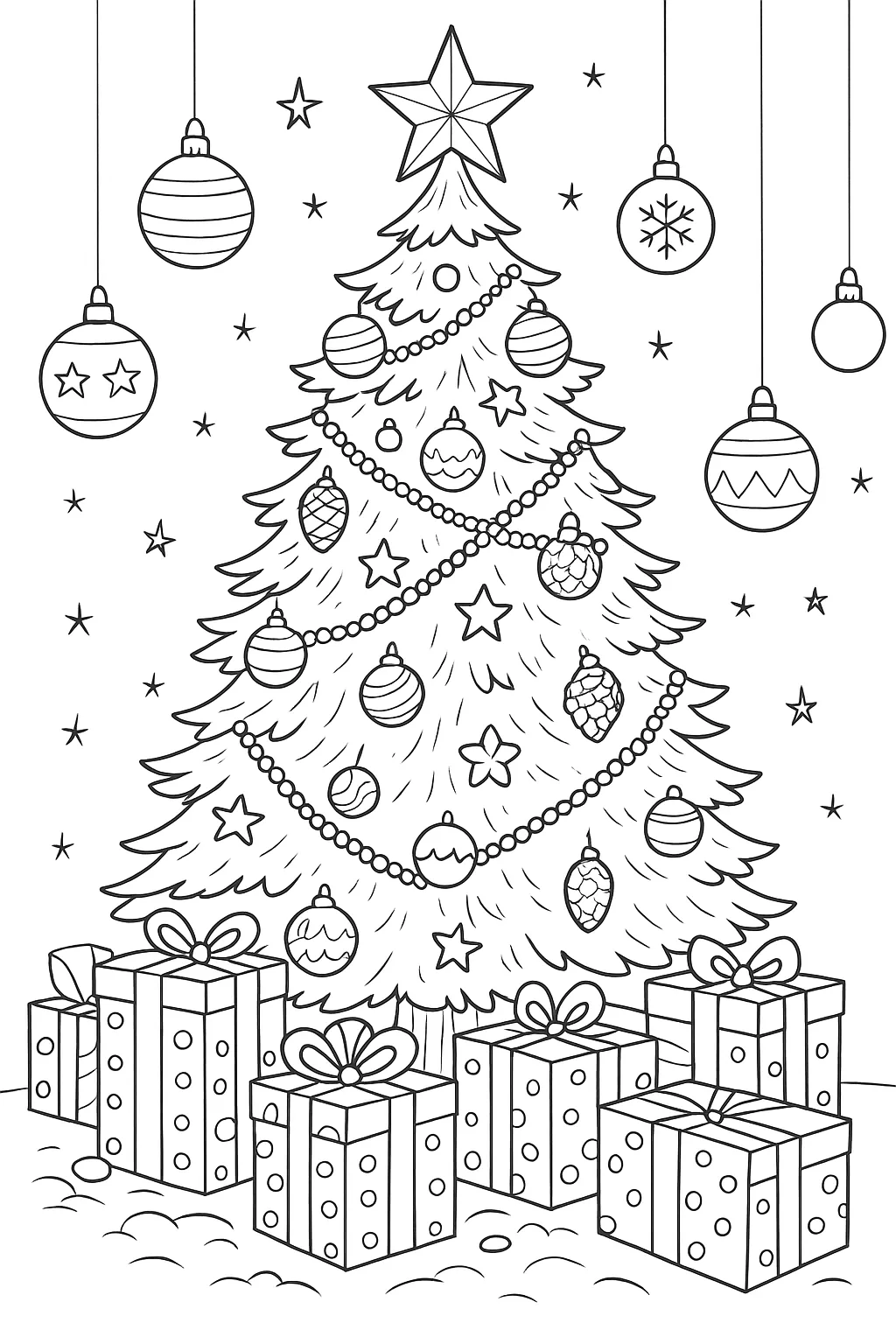 Christmas Coloring Pages Free Printable: A Fun Holiday Activity for Kids - Design 1