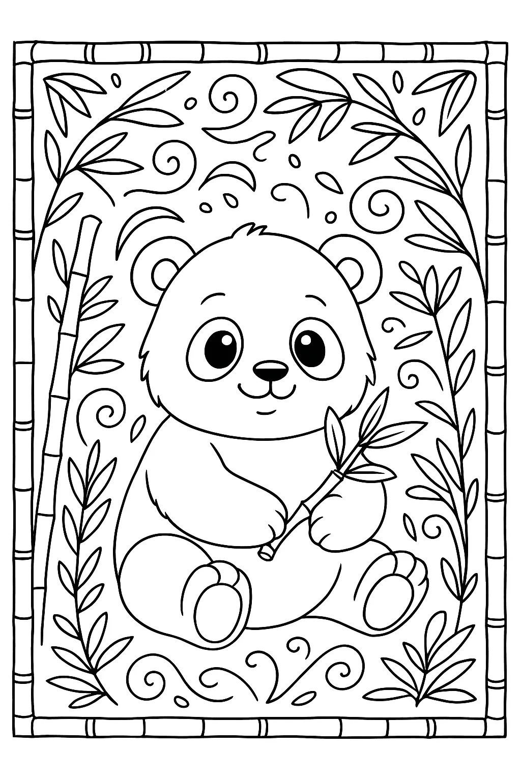 Panda Coloring Pages Free Printable — Cute, Calm, and Perfect for Kids - Design 1