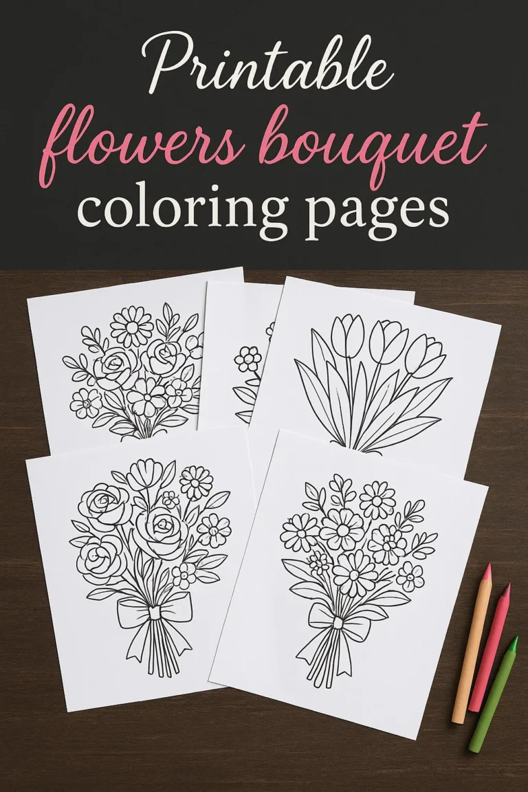 Printable Flowers Bouquet Coloring Pages (Free & Fun