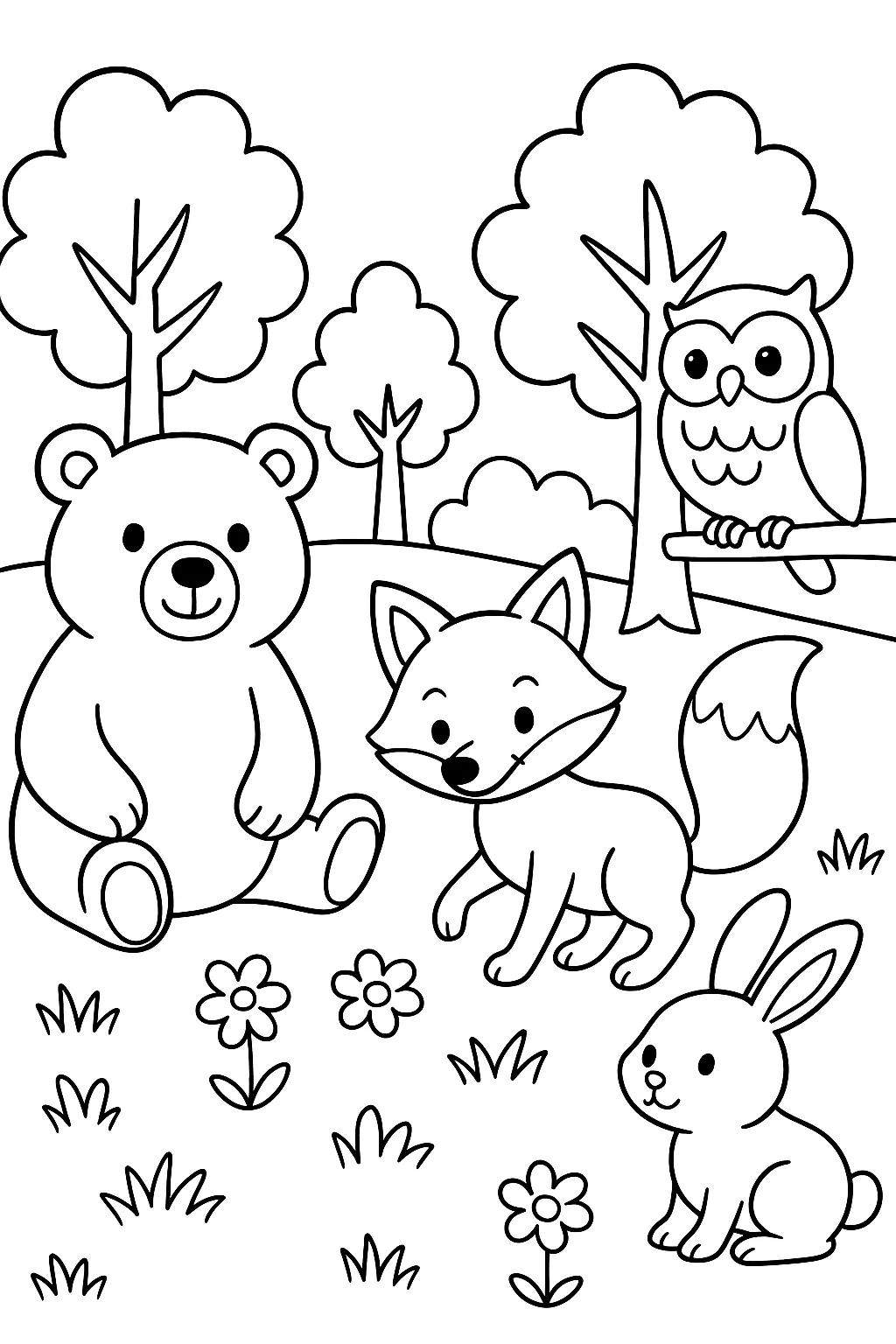 Animal Coloring Pages Free Printable – Fun, Easy & Educational for Kids - Design 1