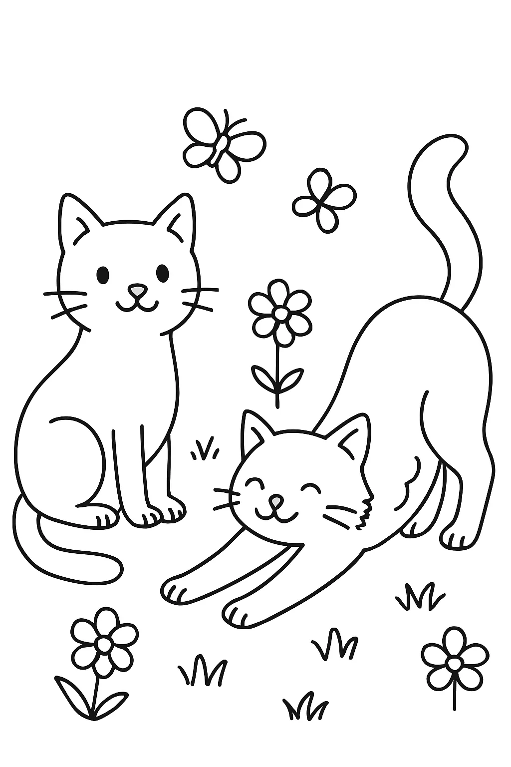 Cats Coloring Pages Free Printable – Fun, Easy, and Purr-fect for Kids - Design 1