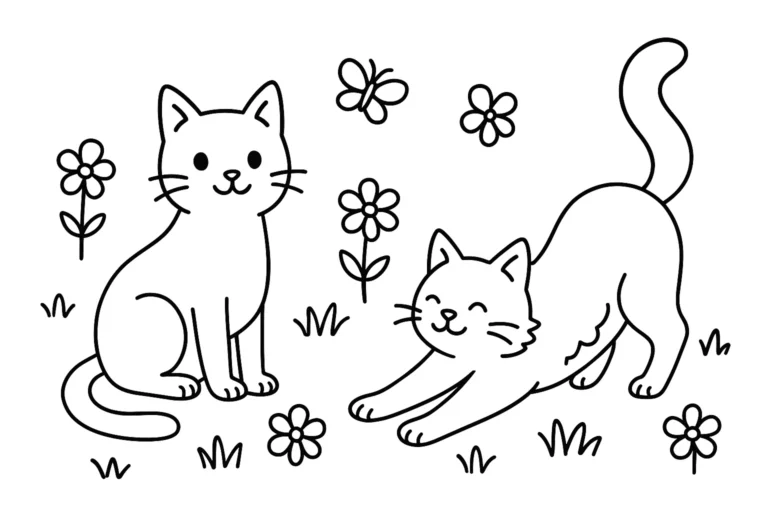 Cats Coloring Pages Free Printable for Kids – Purr-fect