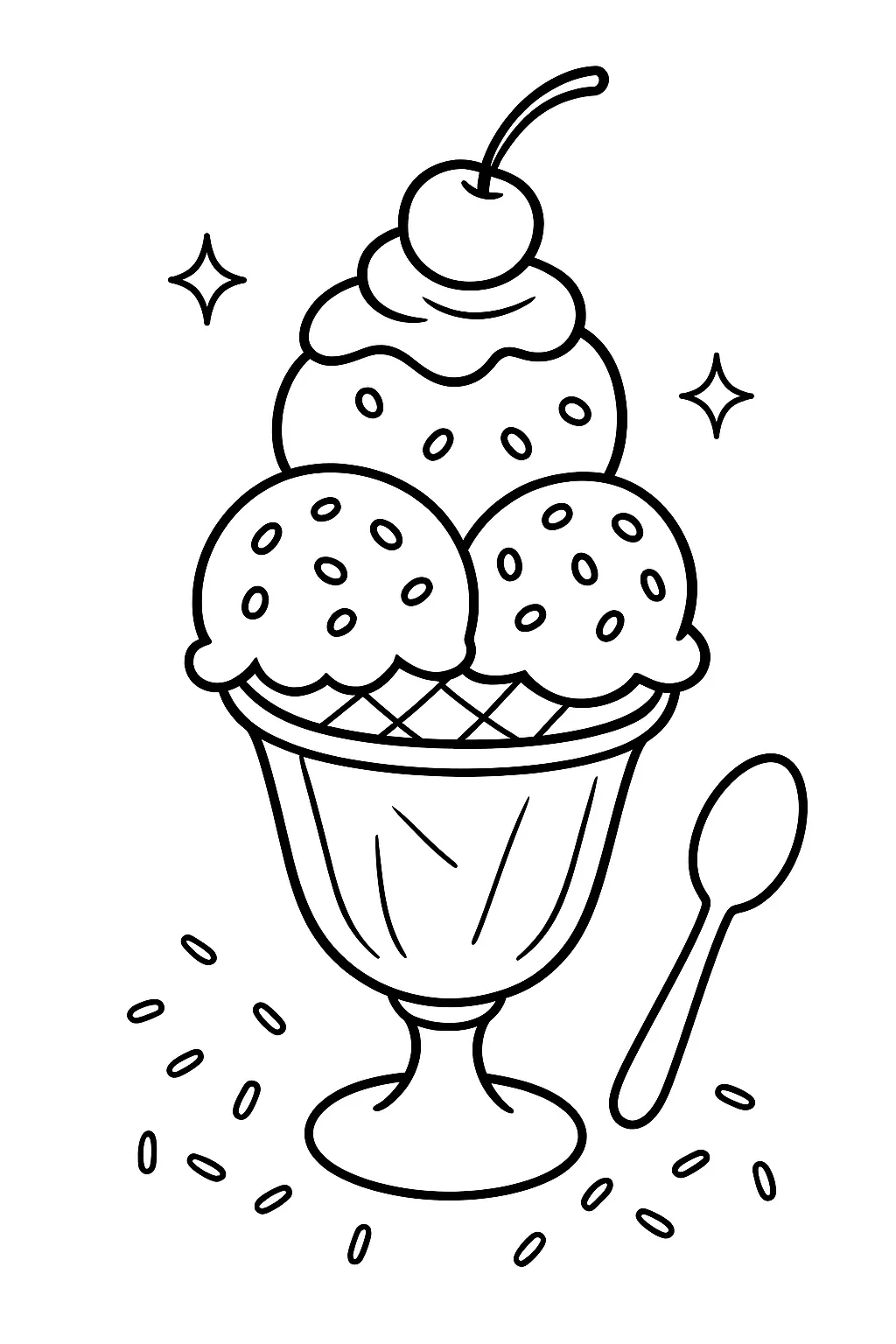 Ice Cream Coloring Pages Free Printable – Sweet, Fun Activities Kids Will Love - Design 1