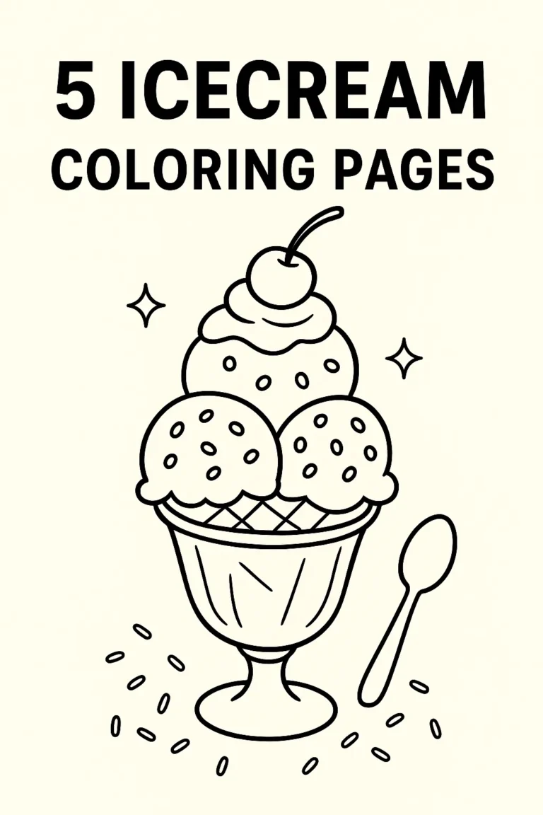 Ice Cream Coloring Pages Free Printable – Sweet