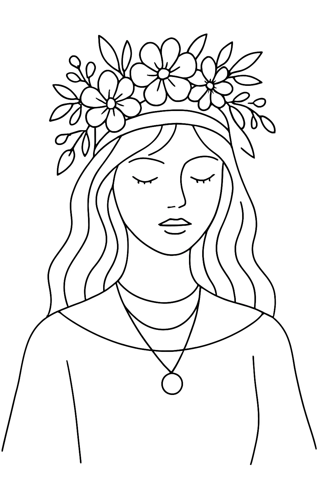 Boho Girl Coloring Pages Free Printable: A Fun, Creative Break Kids and adults Will Love - Design 1