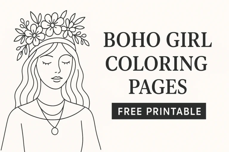 Boho Girl Coloring Pages Free Printable – Creative Break
