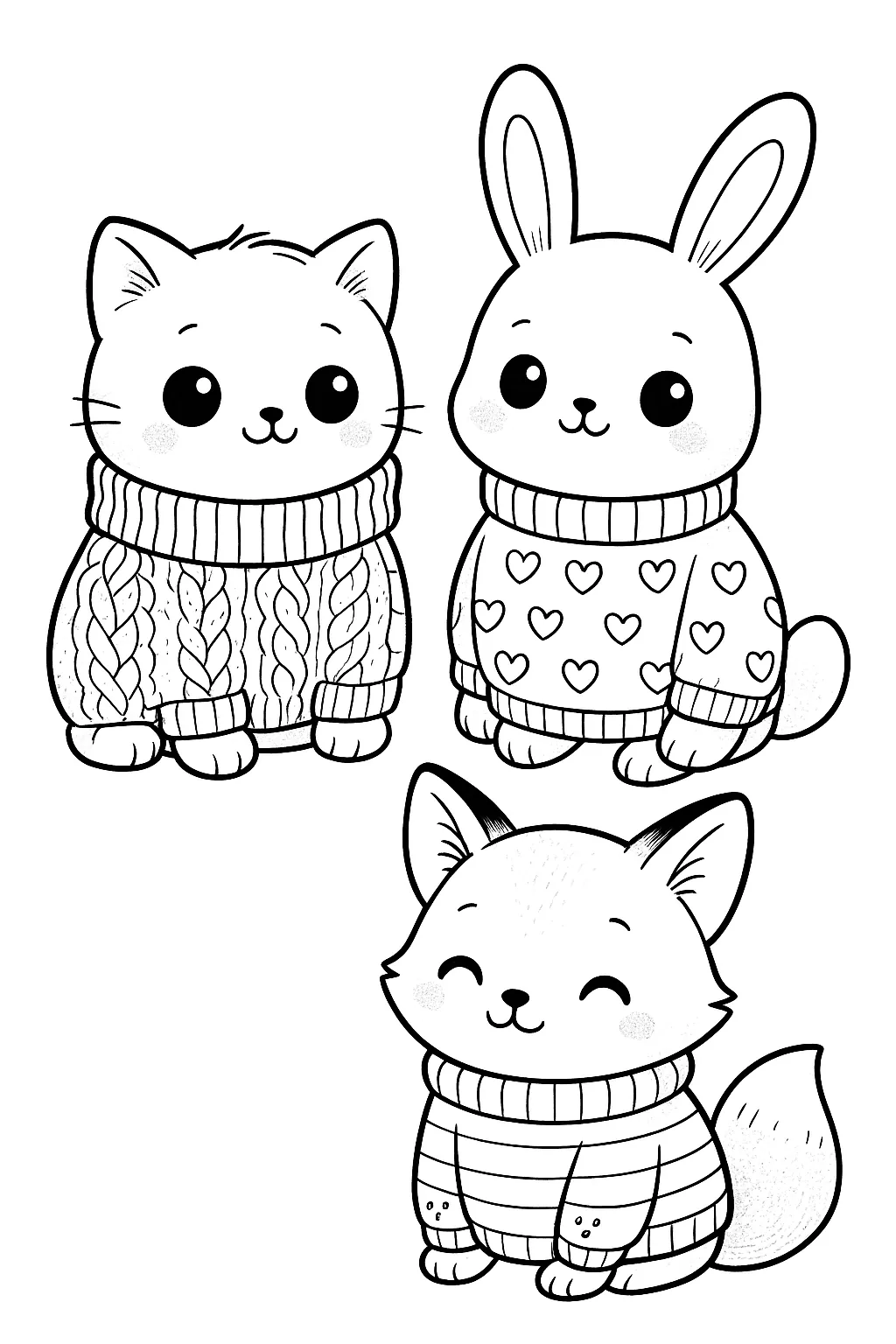 Cozy Kawaii Animal Coloring Pages Free Printable: The Cutest Screen-Free Fun for Kids - Design 1