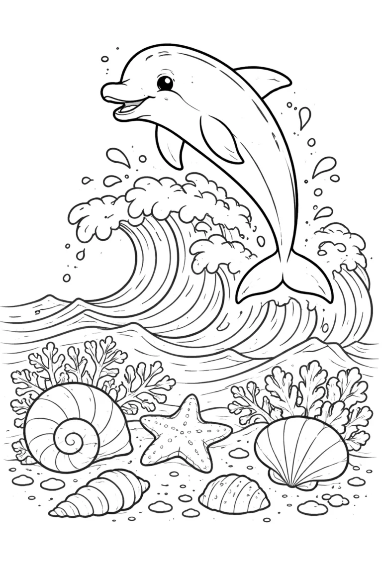 cute dolphin coloring pages free printable