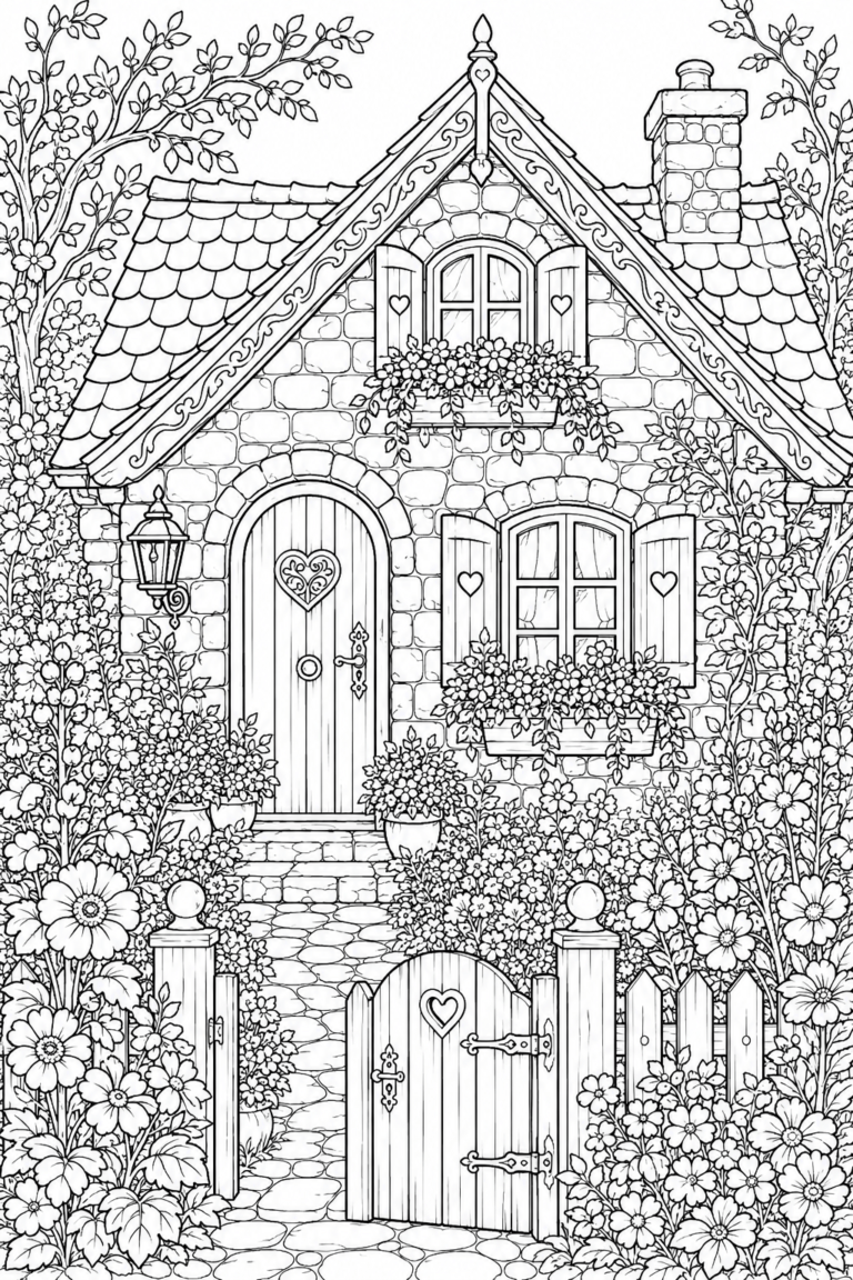 Cottagecore coloring pages