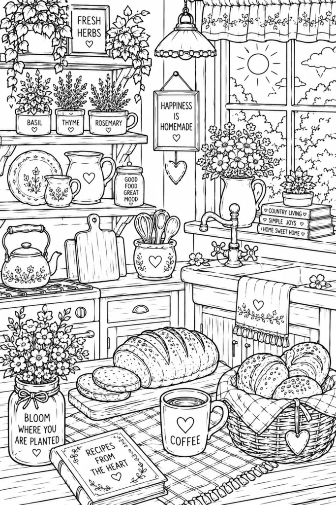Cozy Design 1 - Cozy Coloring Pages Free Printable for Adults - Relax