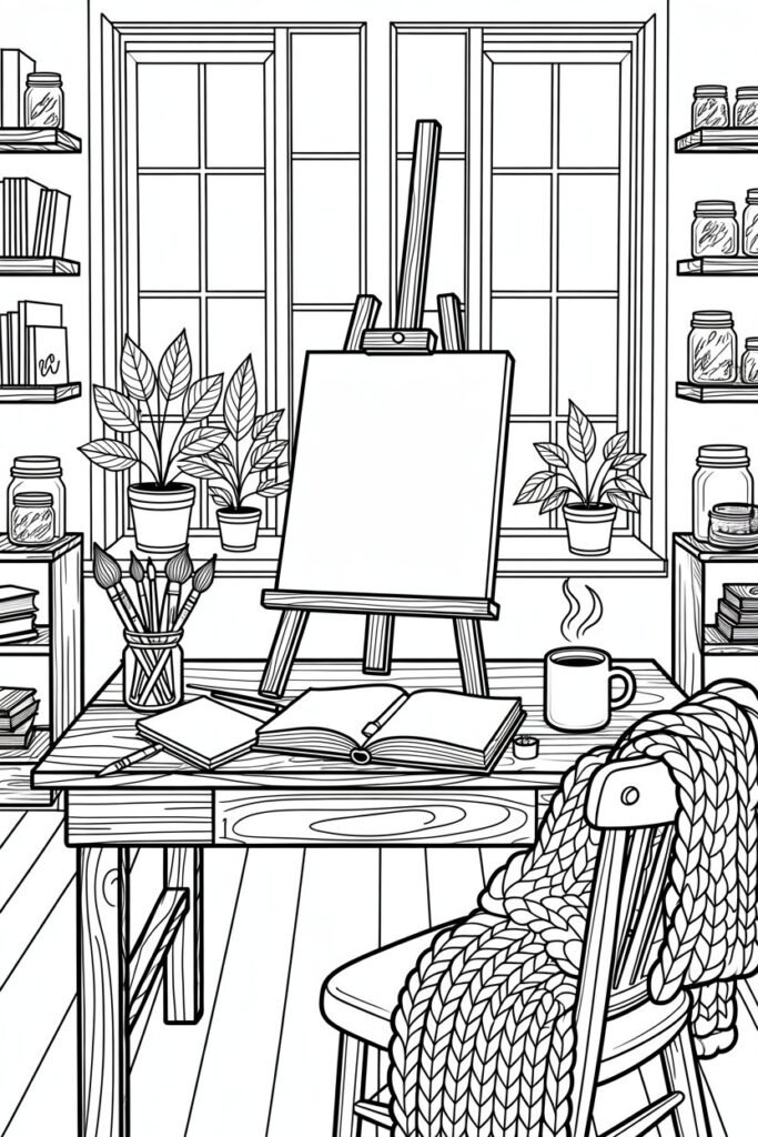 Cozy Design 1 - Cozy Coloring Pages Free Printable for Adults - Relax (2)