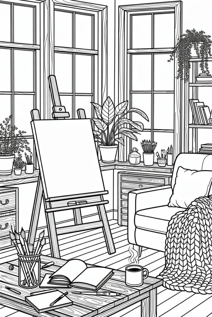 Cozy Design 2 - Cozy Coloring Pages Free Printable for Adults - Relax (2)