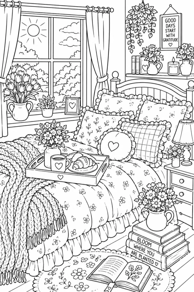 Cozy Design 6 - Cozy Coloring Pages Free Printable for Adults - Relax