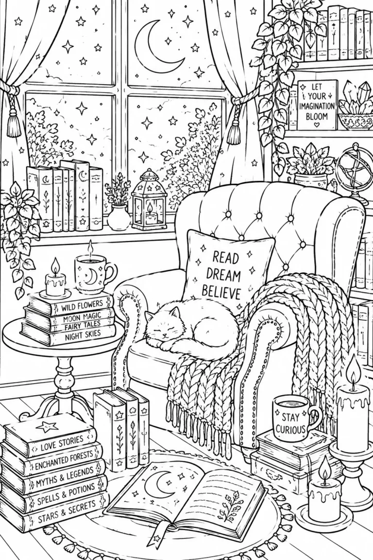 14 Cozy Coloring Pages Free Printable for Adults – Relax
