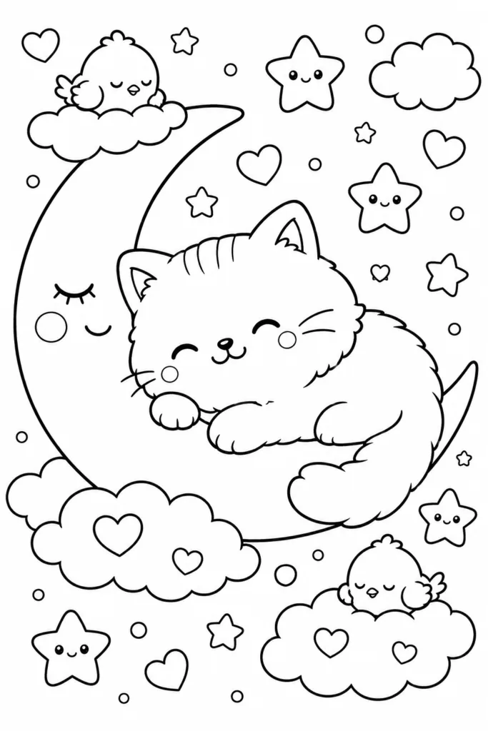 Cute animals Design 1 - Cute Animals Coloring Pages Free Printable for Kids