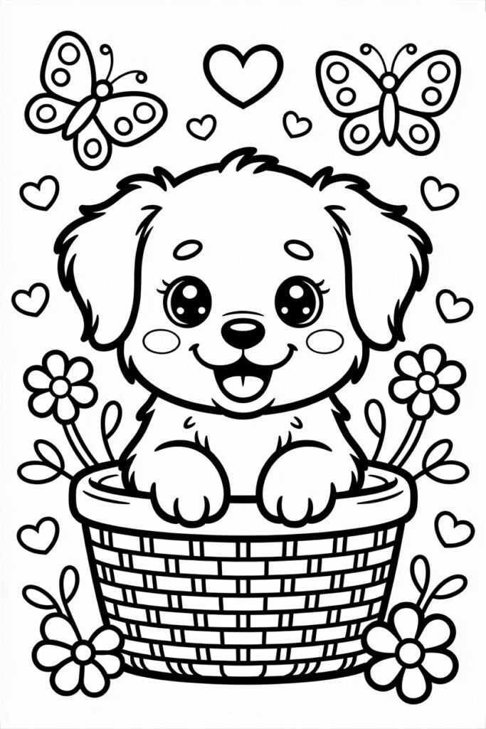 Cute animals Design 1 - Cute Animals Coloring Pages Free Printable for Kids