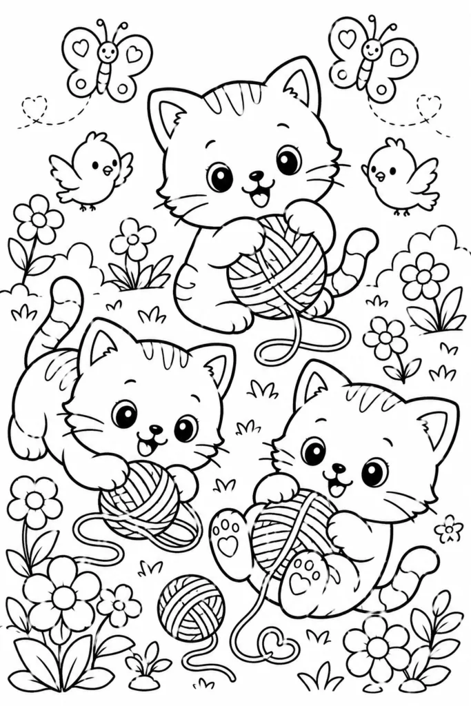 Cute animals Design 3 - Cute Animals Coloring Pages Free Printable for Kids