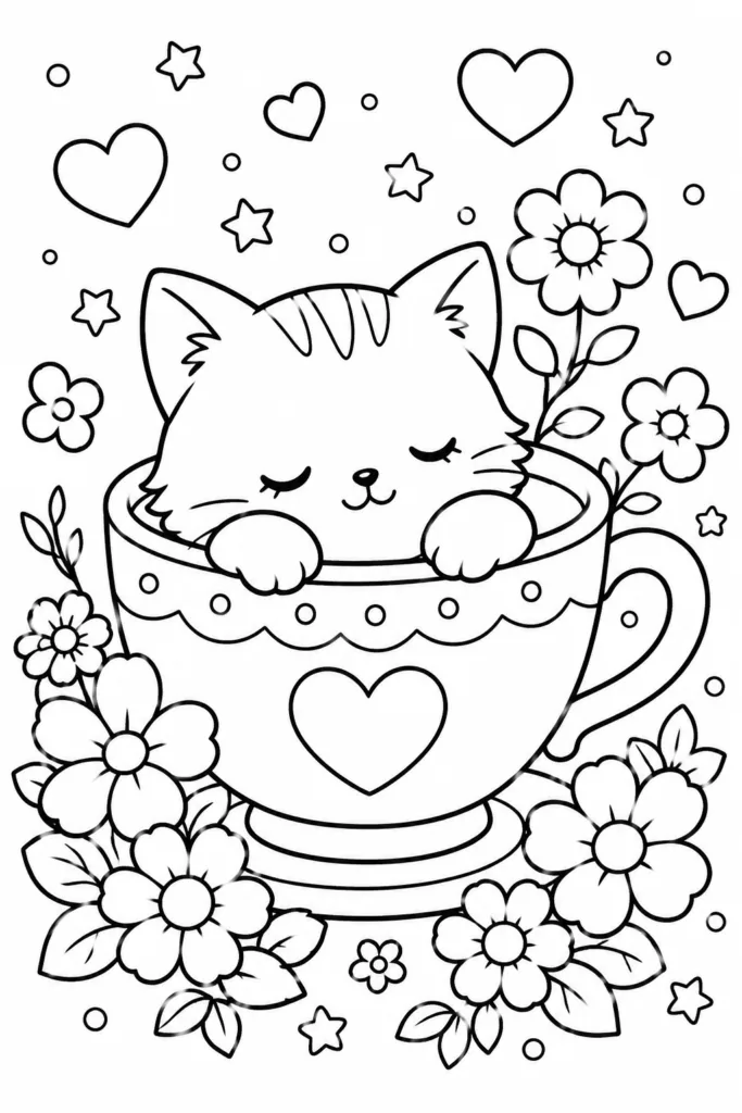 Cute animals Design 4 - Cute Animals Coloring Pages Free Printable for Kids