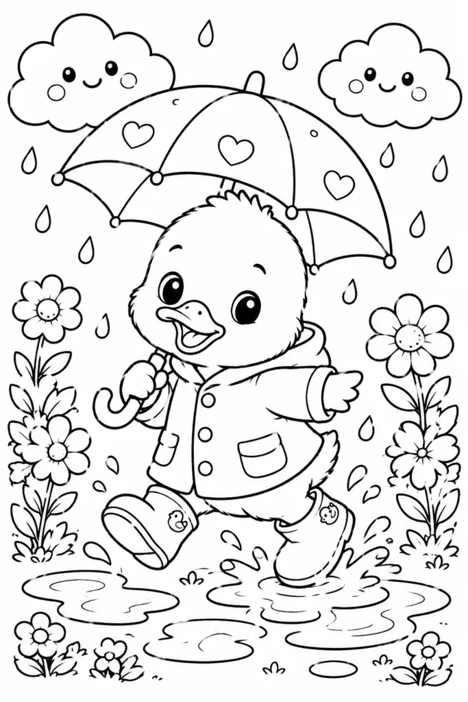Cute animals Design 5 - Cute Animals Coloring Pages Free Printable for Kids