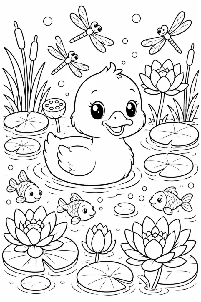 Cute animals Design 7 - Cute Animals Coloring Pages Free Printable for Kids