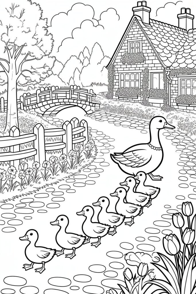 Cute animals Design 8 - Cute Animals Coloring Pages Free Printable for Kids