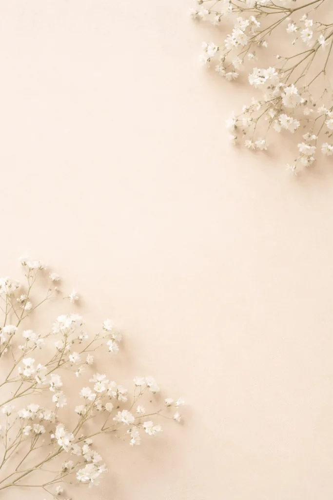 Delicate white flowers beige canvas - Cute Mobile Wallpapers Free Download - Aesthetic