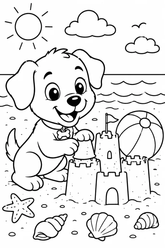 Dogs Design 1 - Dogs Coloring Pages Free Printable for Kids - Cute Puppy (2)