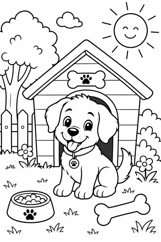 Dogs Design 12 - Dogs Coloring Pages Free Printable for Kids - Cute Puppy