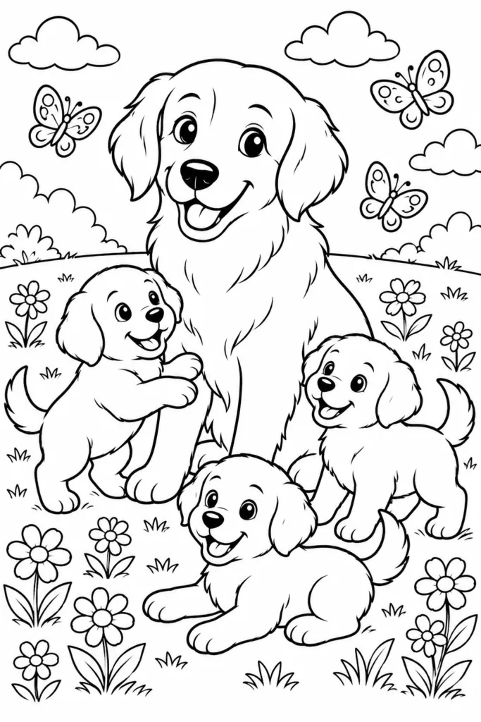 Dogs Design 13 - Dogs Coloring Pages Free Printable for Kids - Cute Puppy