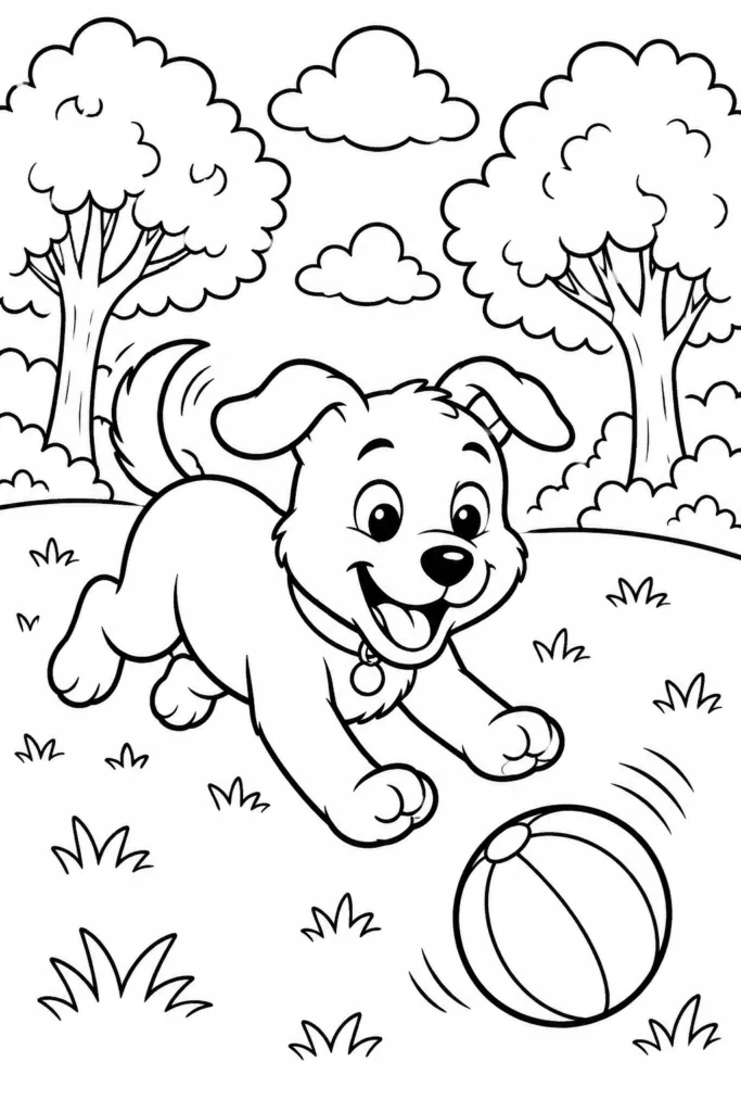 Dogs Design 14 - Dogs Coloring Pages Free Printable for Kids - Cute Puppy